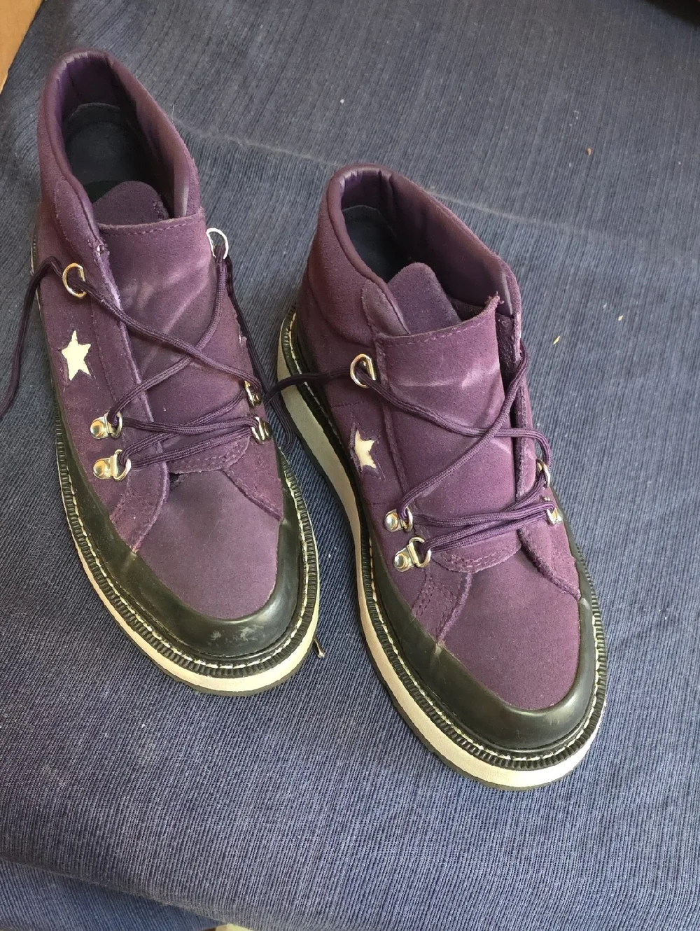 Converse Purple High-Top Sneakers with Star Detail